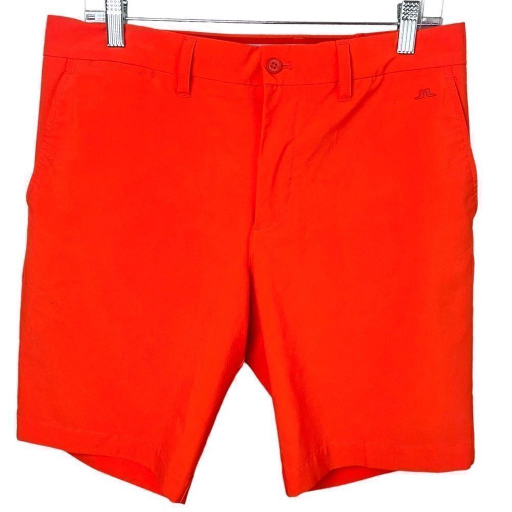 J. Lindberg Orange Eloy Tapered Micro Stretch Golf Shorts Sz 32